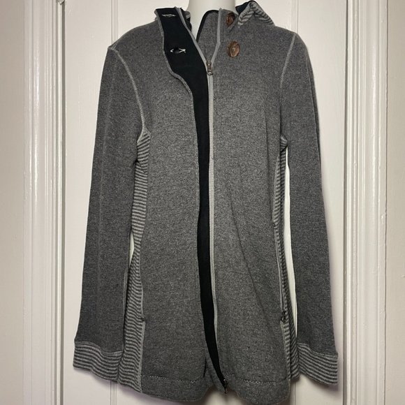 prAna - Grey Breathe Kari Zip Front Hooded Jacket Coat - Picture 5 of 13
